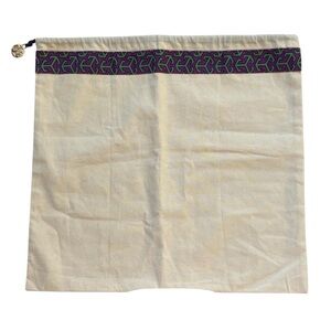 Tory Burch Cream Dust Bag 15” x 14” Gold Logo Charm